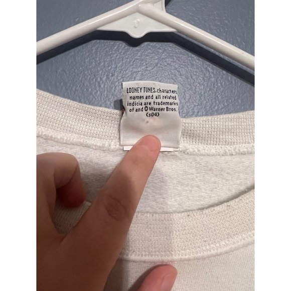 Vintage Looney Tunes Tweety‎ Bird Glitter Christmas Sweatshirt Women's Size Med - Picture 4 of 8